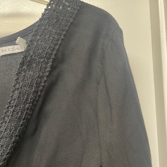 INDAH Black Crochet Trim V Neck Mini Dress - Picture 4 of 12